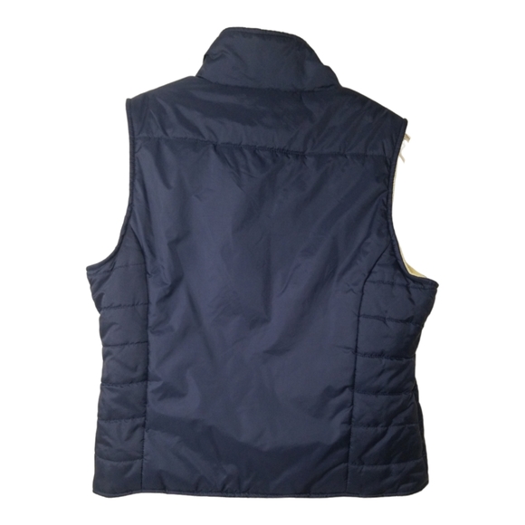 Navy Nylon/Yellow Fleece Reversible Vest by One Step Up; Size Medium - Picture 2 of 4